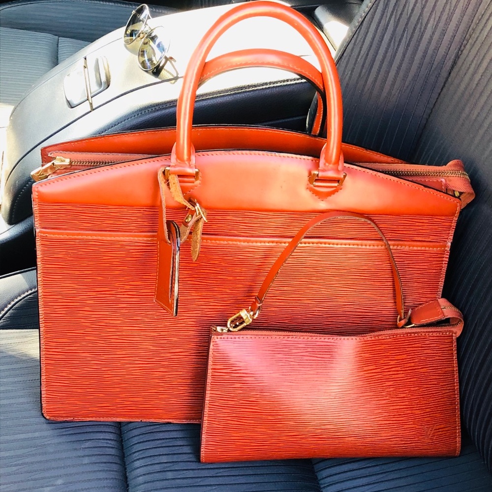 🌸Auth Louis Vuitton EPI Briefcase+matching Clutch - Picture 1 of 8